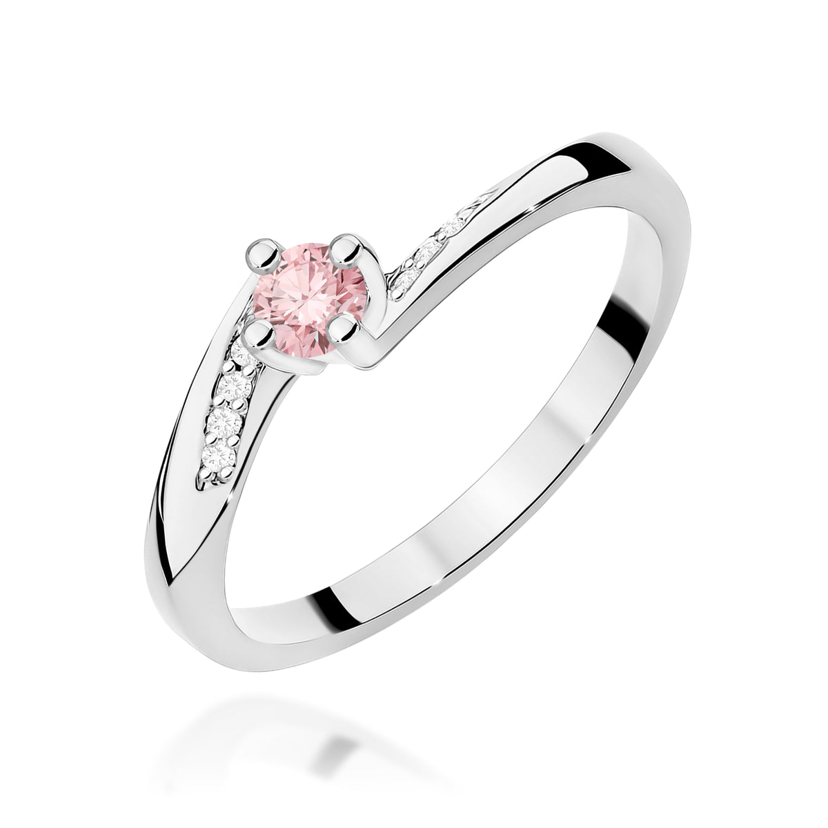 Inel Aur 14K cu Diamante Roz de Laborator 0.19 ct