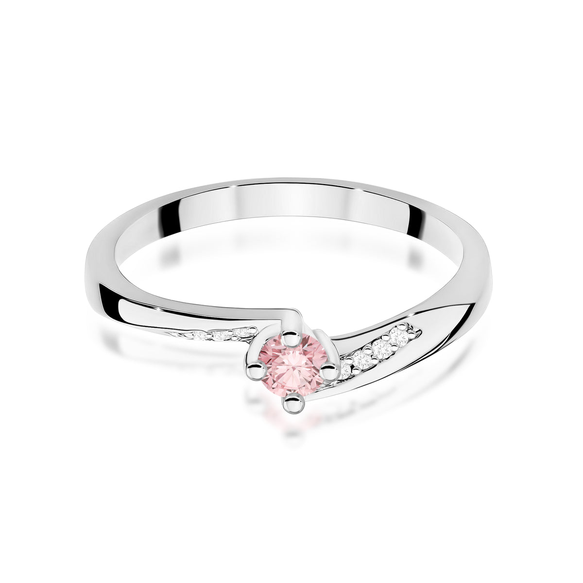 Inel Aur 14K cu Diamante Roz de Laborator 0.19 ct