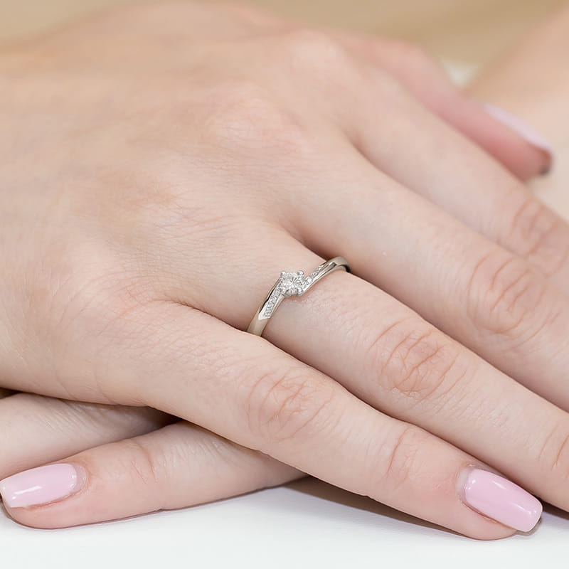 Inel Aur 9K cu Diamante Naturale 0.19 ct