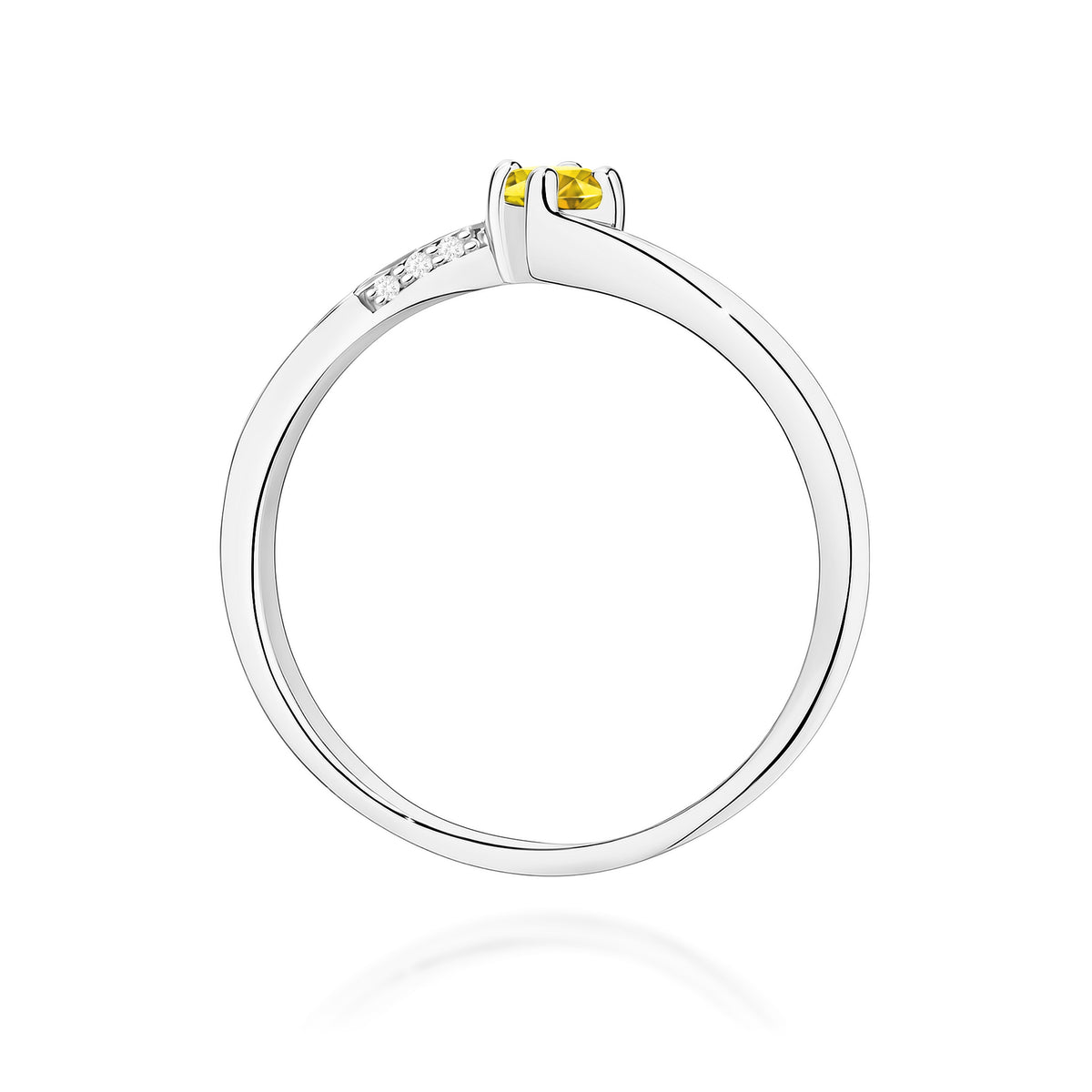 Inel Aur 9K cu Diamante Galben de Laborator 0.19 ct