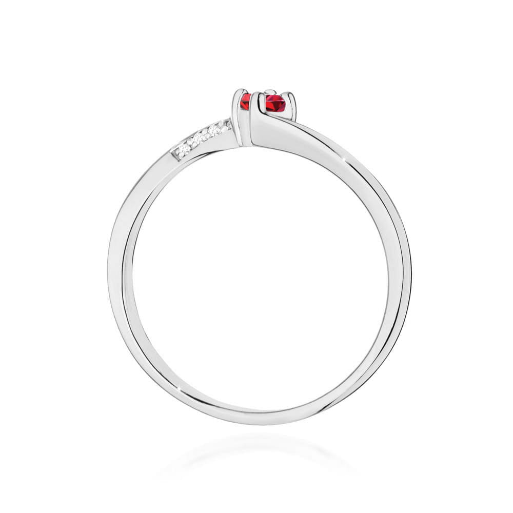 Inel Aur 9K cu Rubin 0.15 ct si Diamante Naturale 0.04 ct