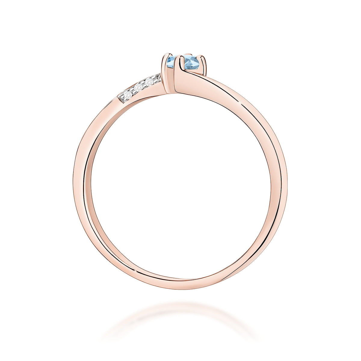 Inel Aur 14K cu Diamante Albastru de Laborator 0.19 ct