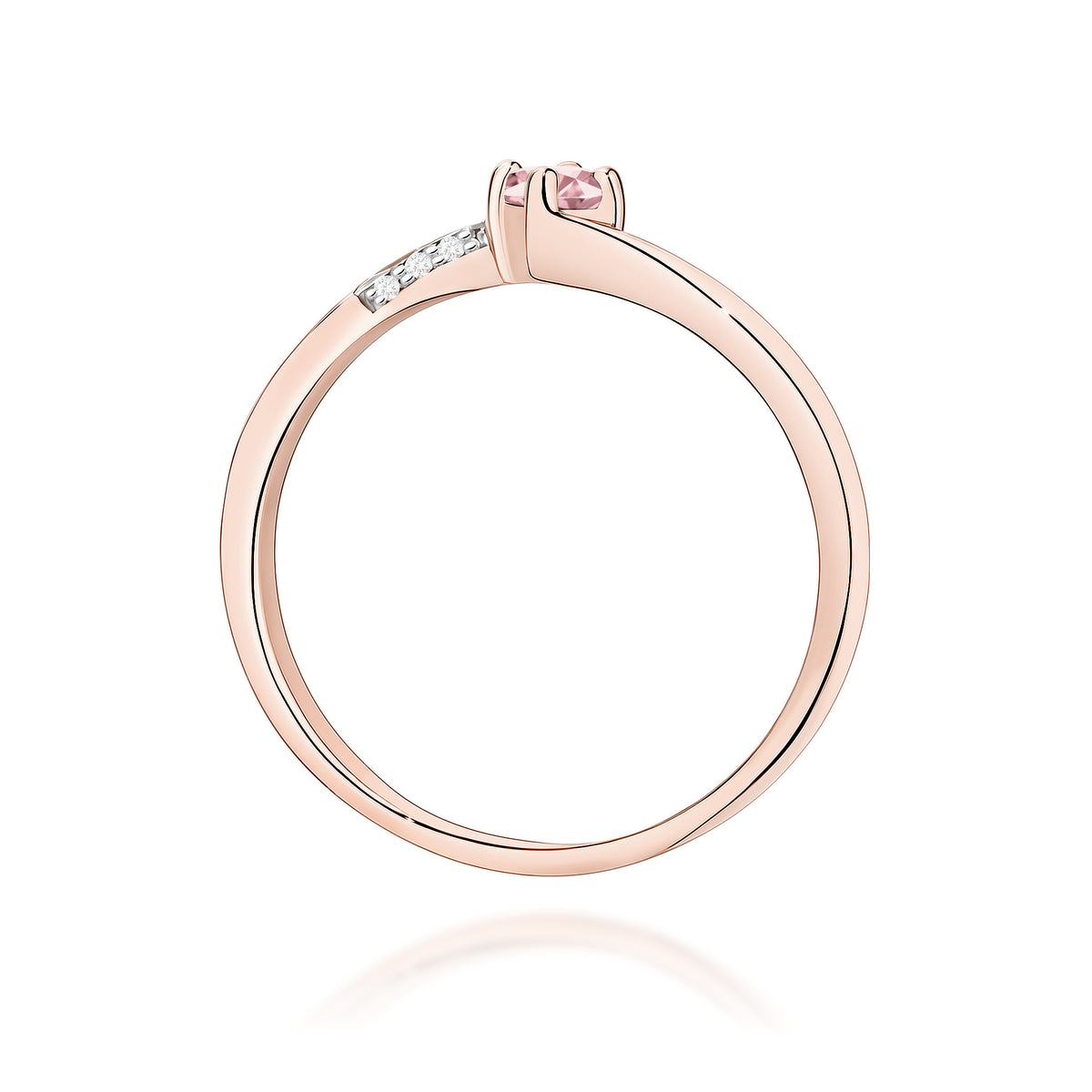 Inel Aur 14K cu Diamante Roz de Laborator 0.19 ct
