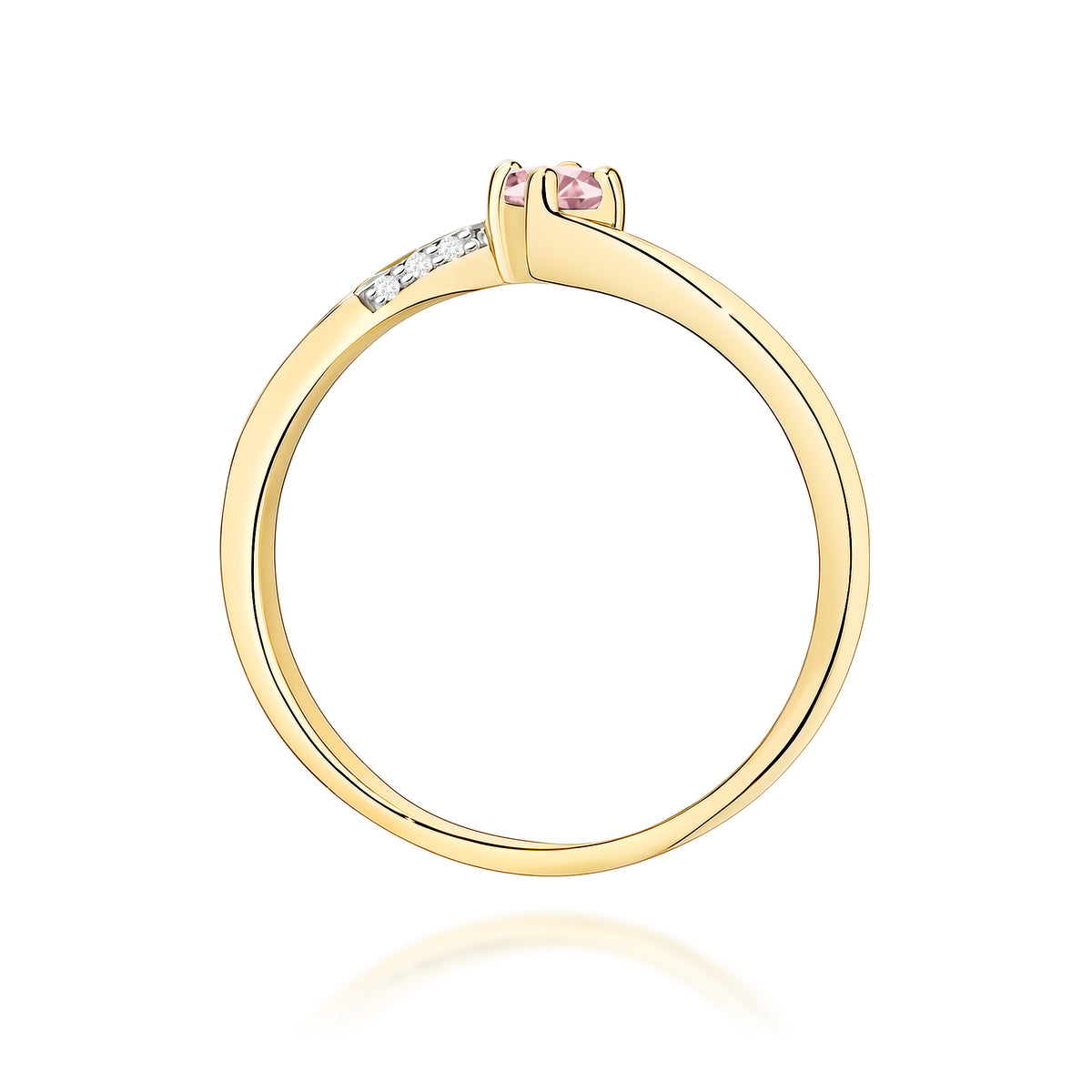 Inel Aur 14K cu Diamante Roz de Laborator 0.19 ct
