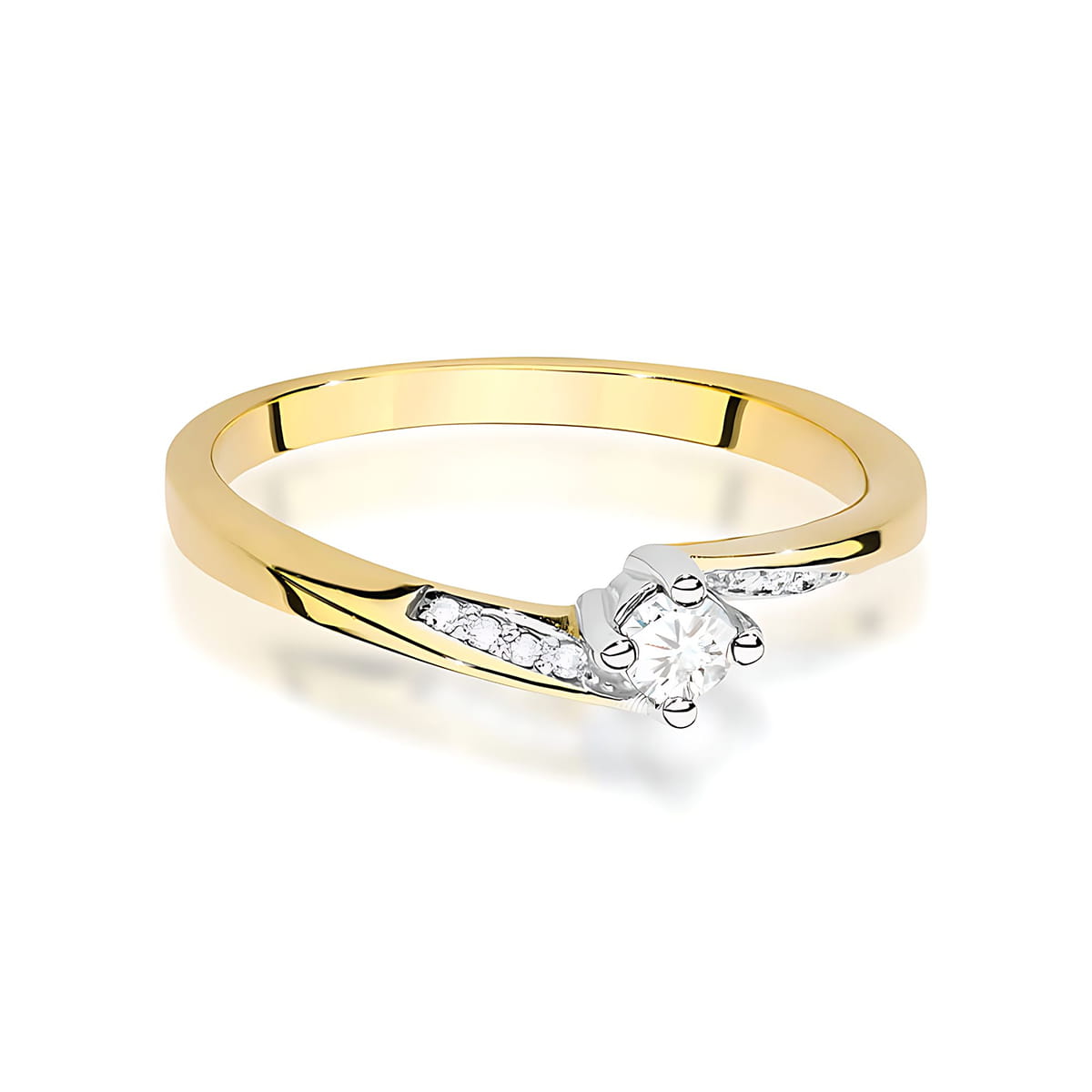 Inel Aur 9K cu Diamante Naturale 0.14 ct