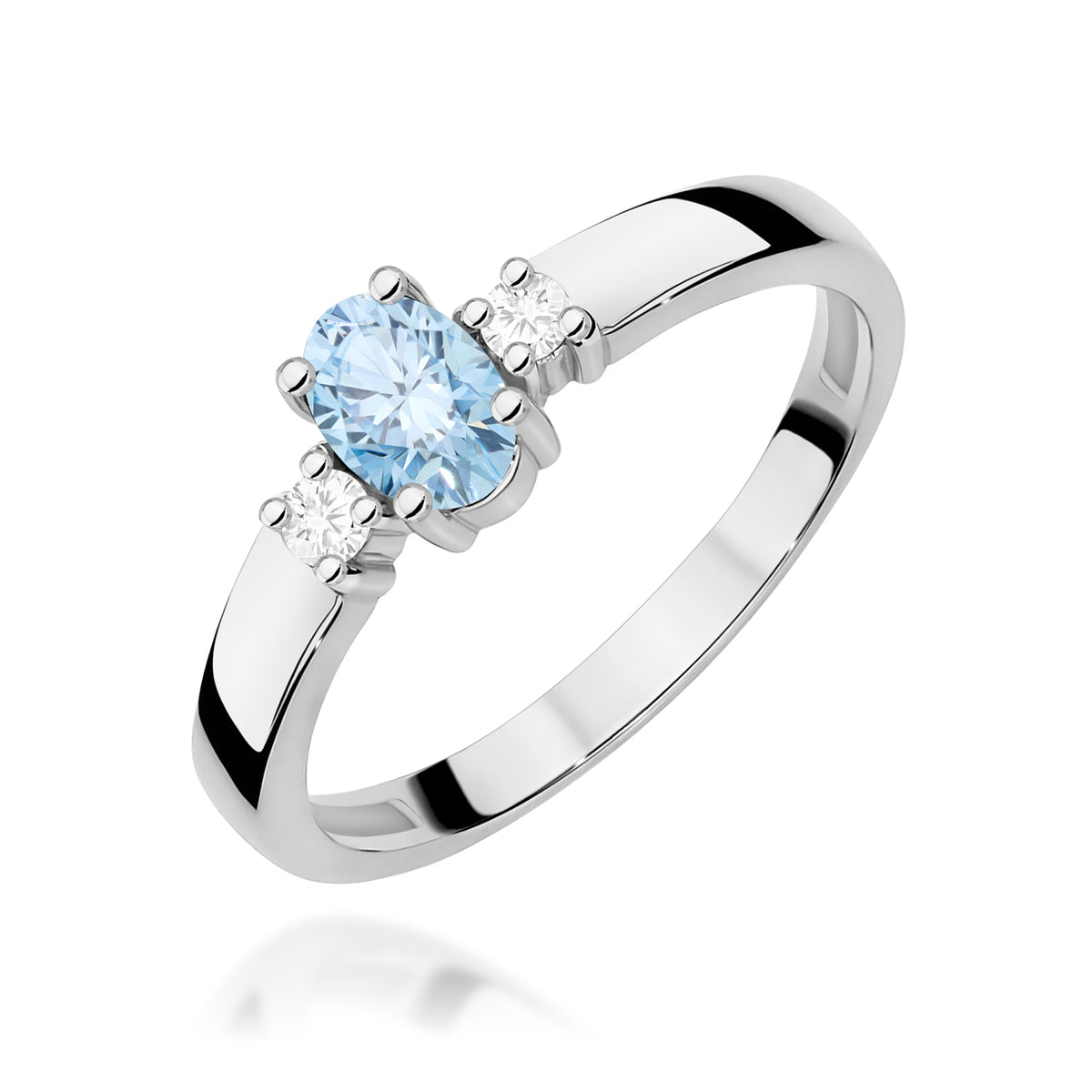 Inel Aur 14K cu Diamante Albastru de Laborator 0.58 ct
