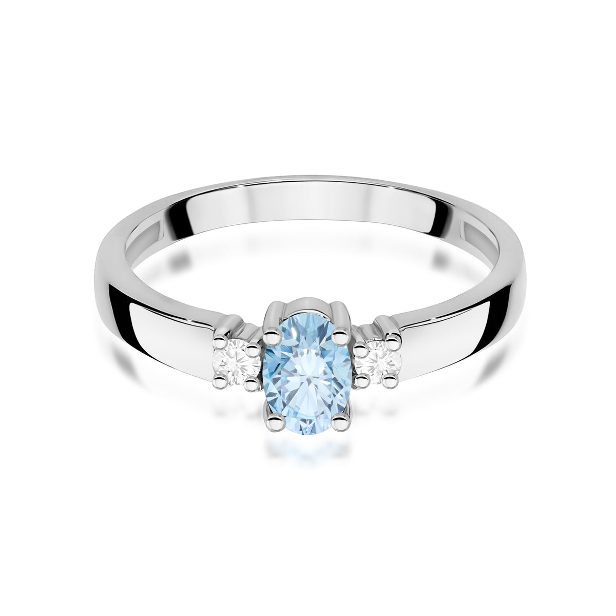 Inel Aur 14K cu Diamante Albastru de Laborator 0.58 ct