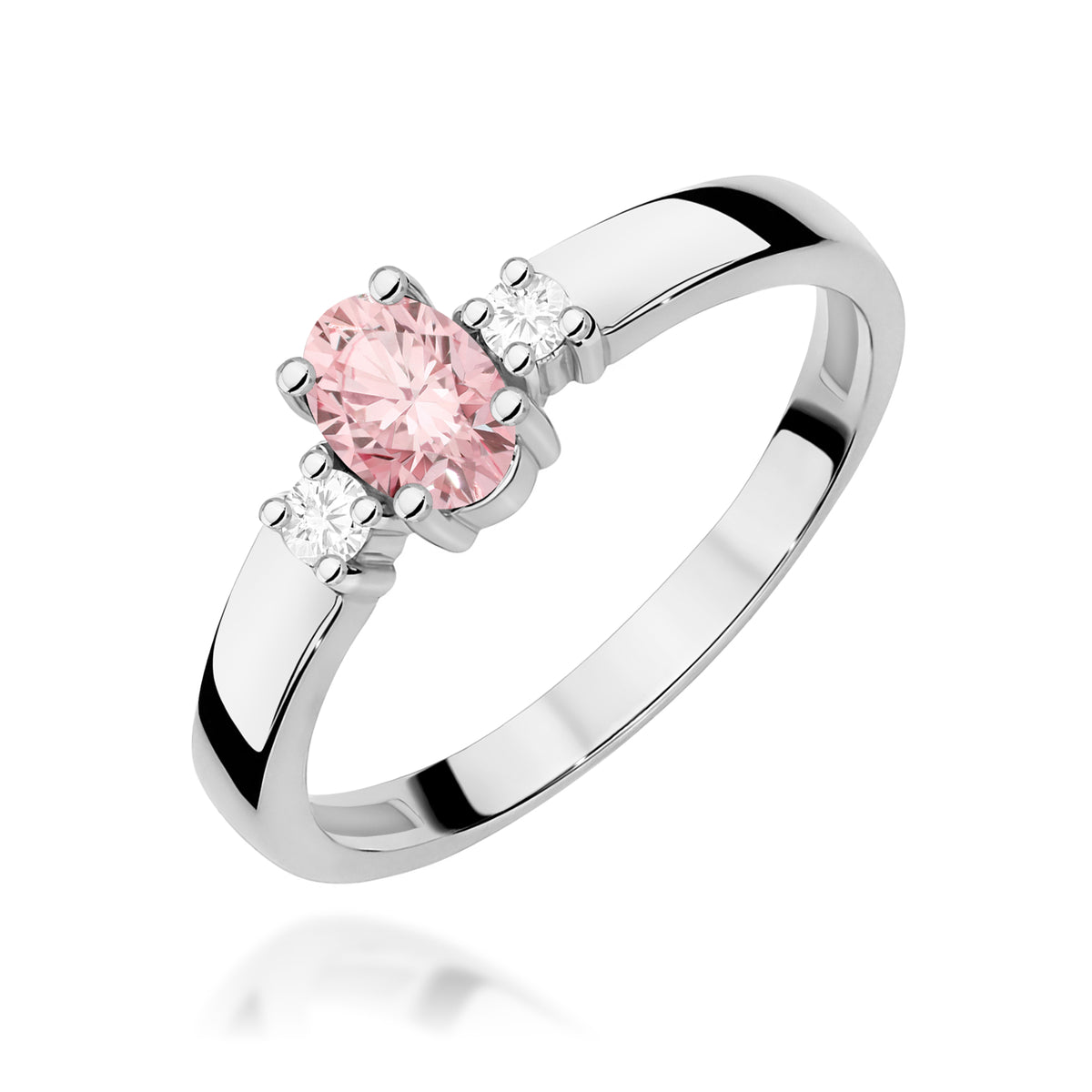 Inel Aur 14K cu Diamante Roz de Laborator 0.58 ct