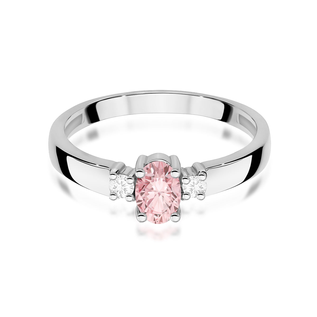 Inel Aur 14K cu Diamante Roz de Laborator 0.58 ct