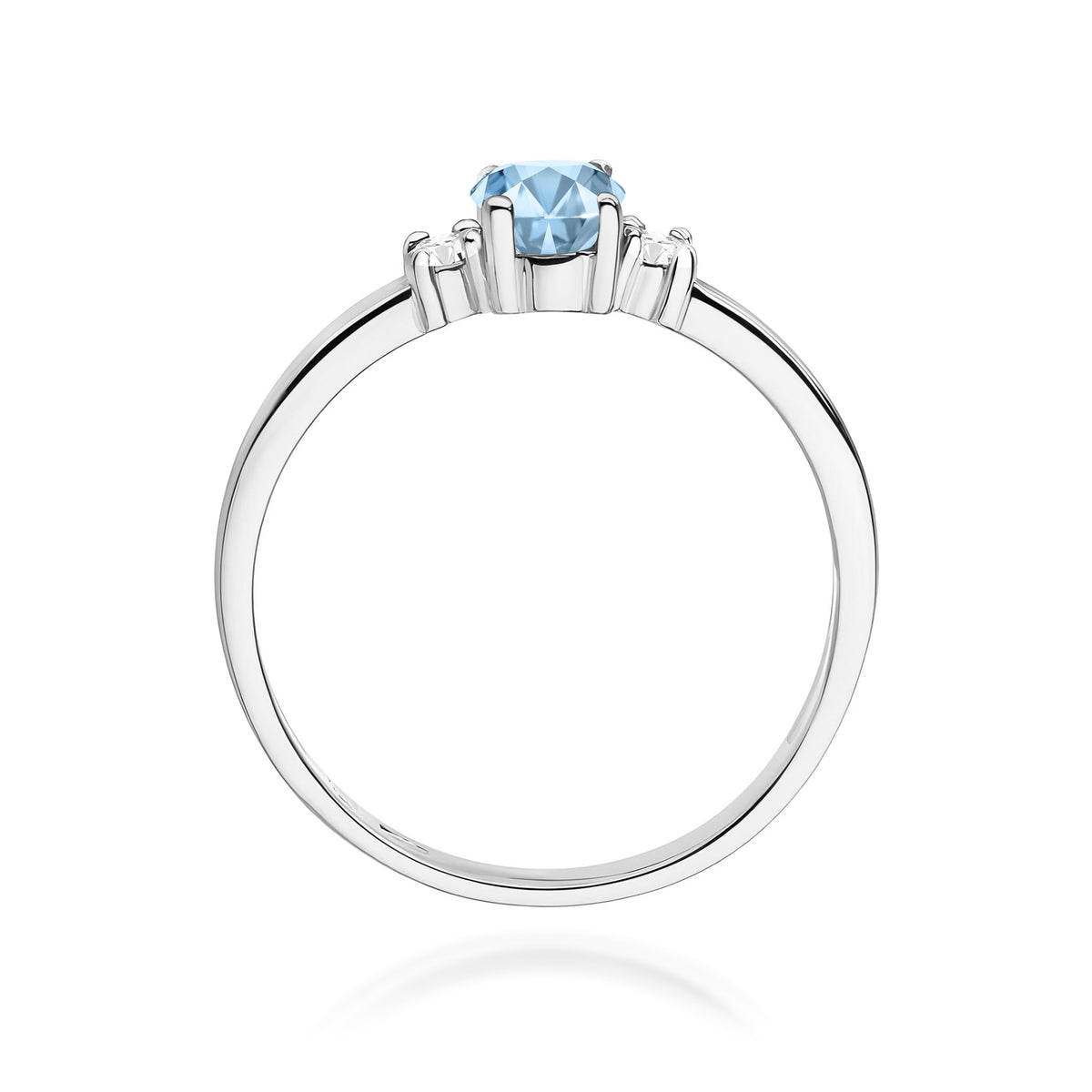 Inel Aur 9K cu Diamante Albastru de Laborator 0.58 ct