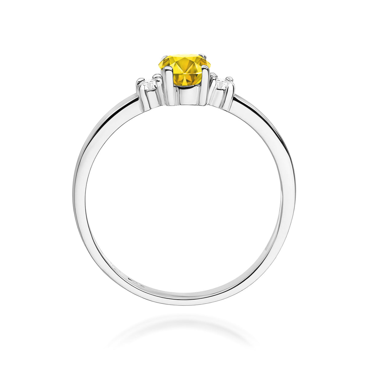 Inel Aur 9K cu Diamante Galben de Laborator 0.58 ct