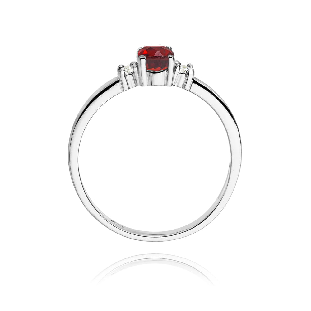Inel Aur 9K cu Rubin 0.60 ct si Diamante Naturale 0.08 ct