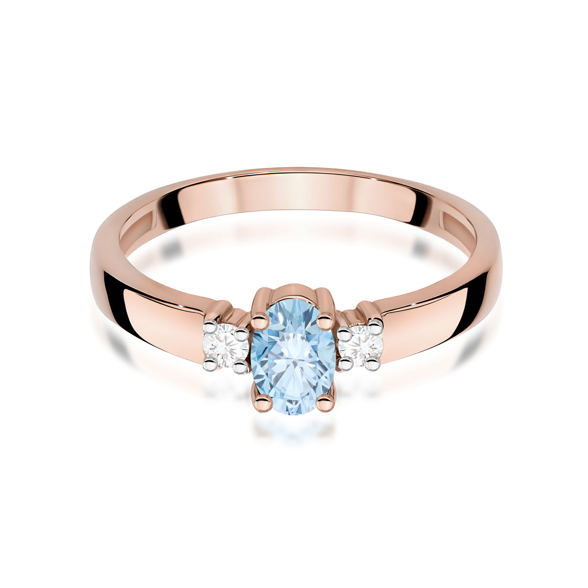 Inel Aur 14K cu Diamante Albastru de Laborator 0.58 ct