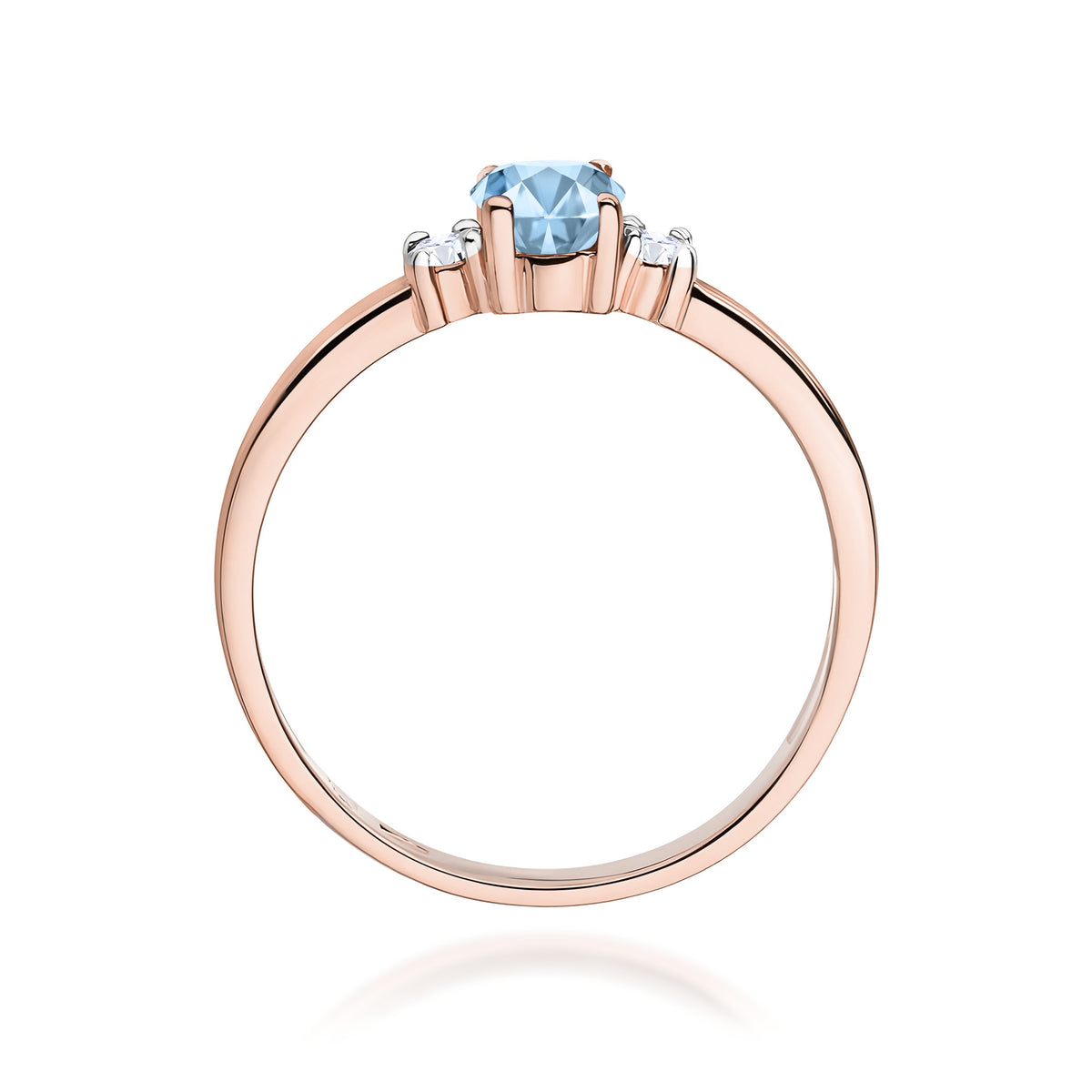 Inel Aur 14K cu Diamante Albastru de Laborator 0.58 ct