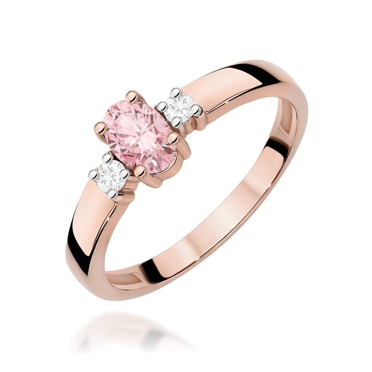 Inel Aur 14K cu Diamante Roz de Laborator 0.58 ct
