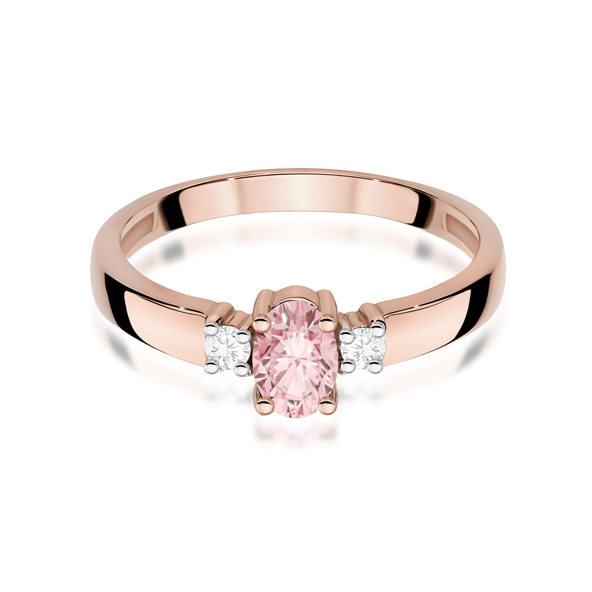 Inel Aur 14K cu Diamante Roz de Laborator 0.58 ct