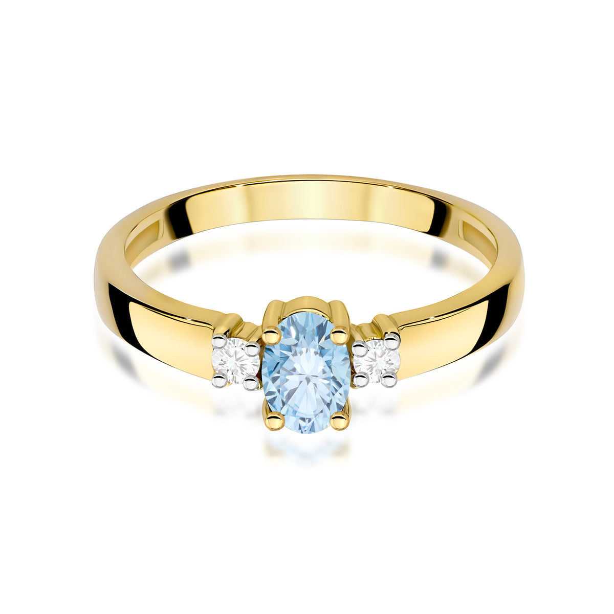 Inel Aur 14K cu Diamante Albastru de Laborator 0.58 ct