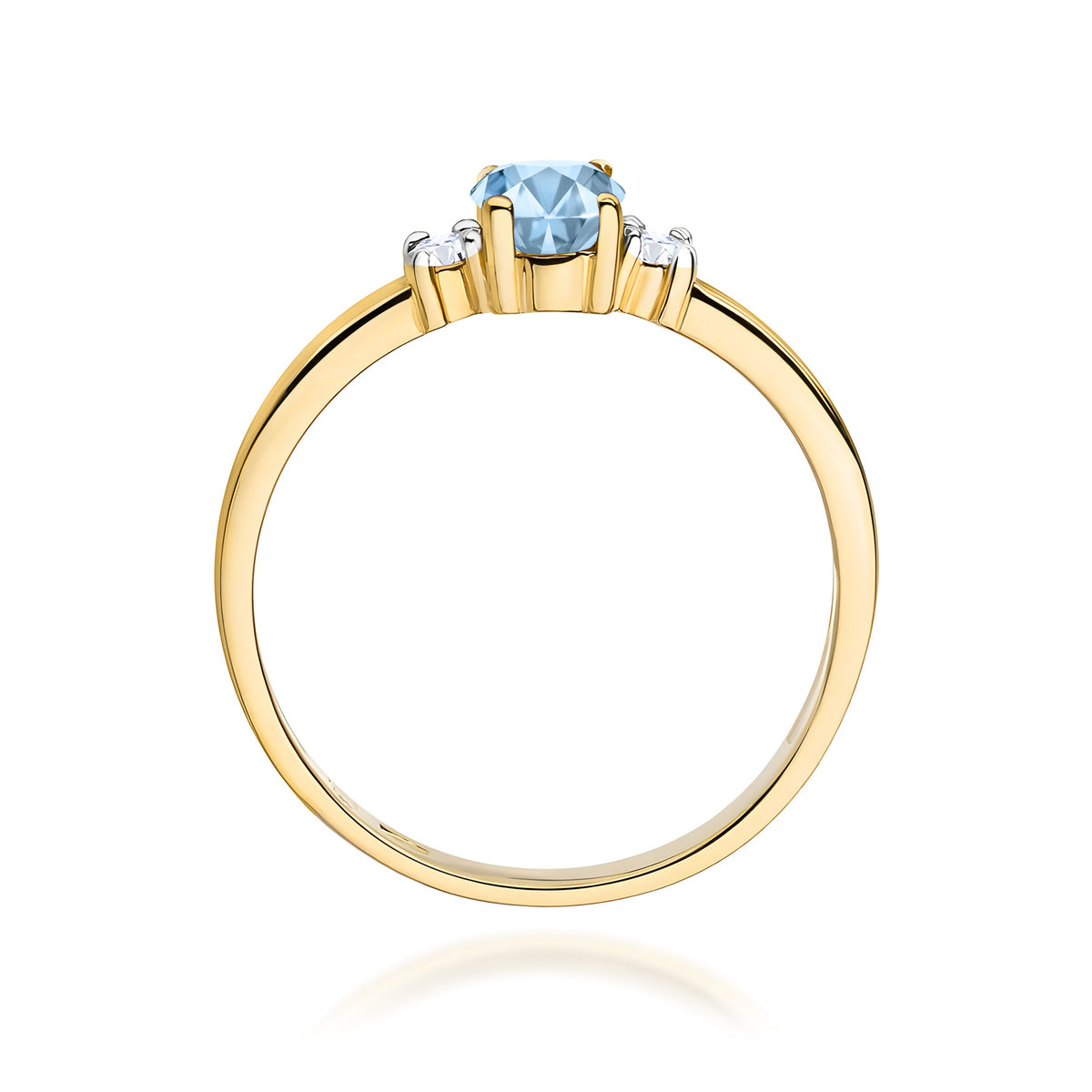 Inel Aur 14K cu Diamante Albastru de Laborator 0.58 ct