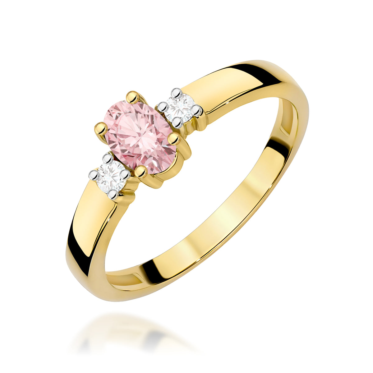 Inel Aur 14K cu Diamante Roz de Laborator 0.58 ct
