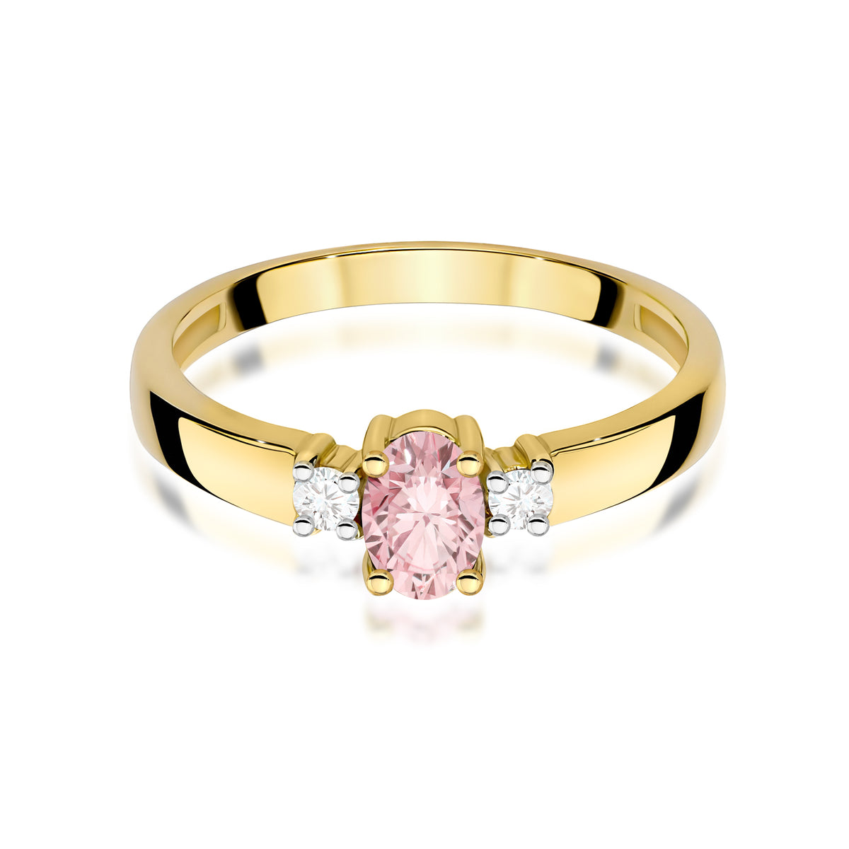 Inel Aur 14K cu Diamante Roz de Laborator 0.58 ct