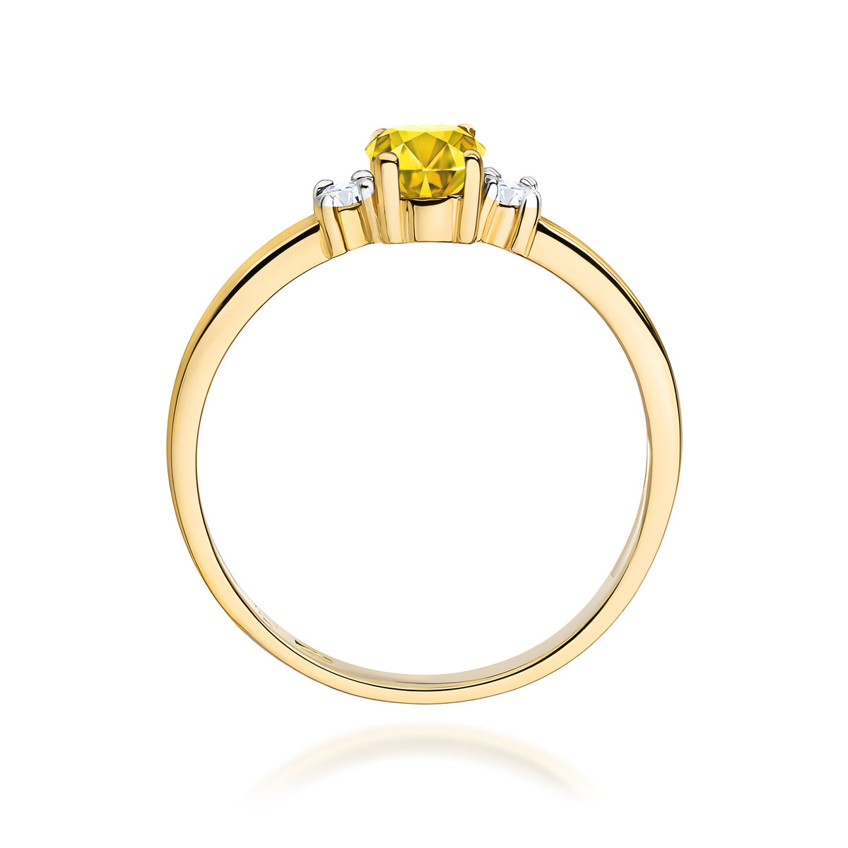 Inel Aur 14K cu Diamante Galben de Laborator 0.58 ct