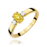 Inel Aur 9K cu Diamante Galben de Laborator 0.58 ct