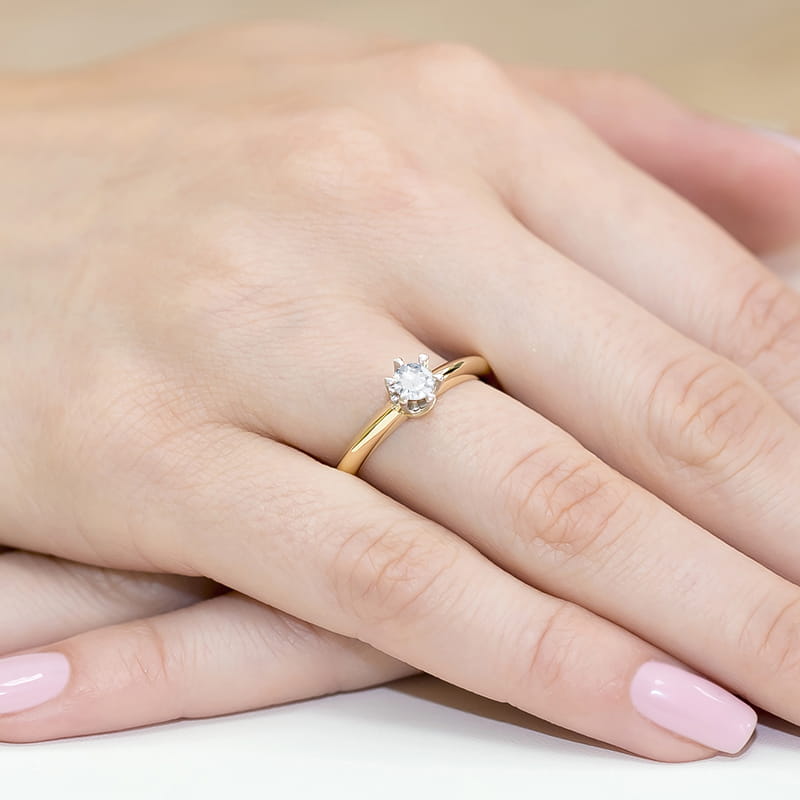 Inel Aur 14K Diamant Cultivat 0,30ct