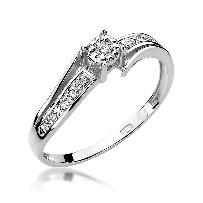 Inel Aur 9K cu Diamante Naturale 0.10 ct