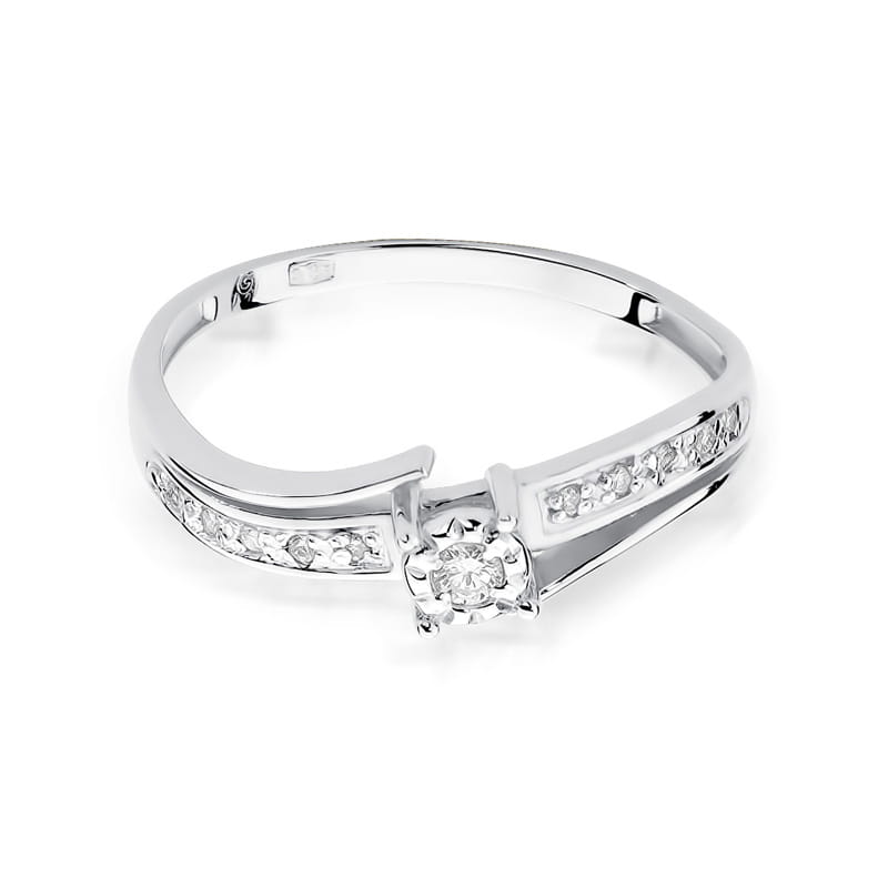 Inel Aur 9K cu Diamante Naturale 0.10 ct