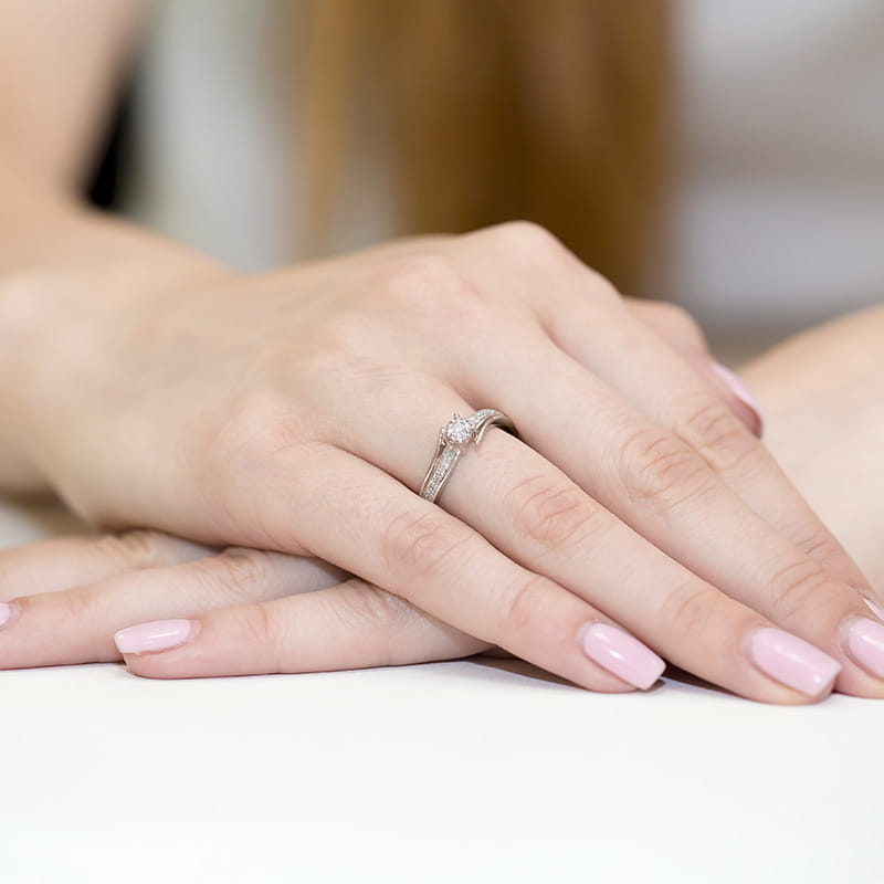 Inel Aur 9K cu Diamante Naturale 0.10 ct
