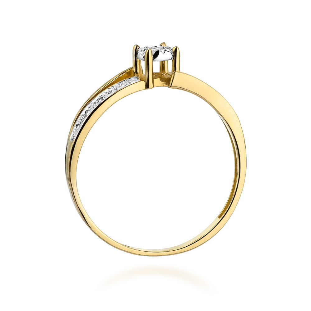 Inel Aur 9K cu Diamante Naturale 0.10 ct