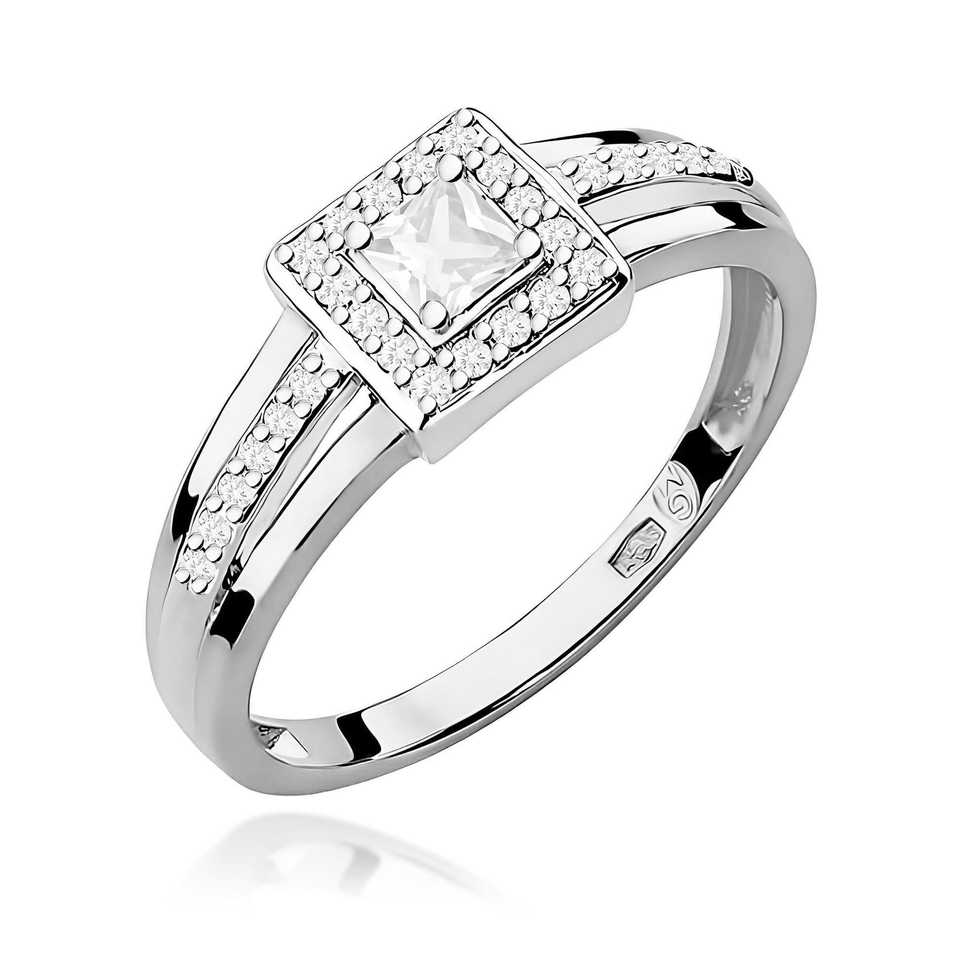 Inel Aur 14K Diamant Cultivat în Laborator 0,15ct
