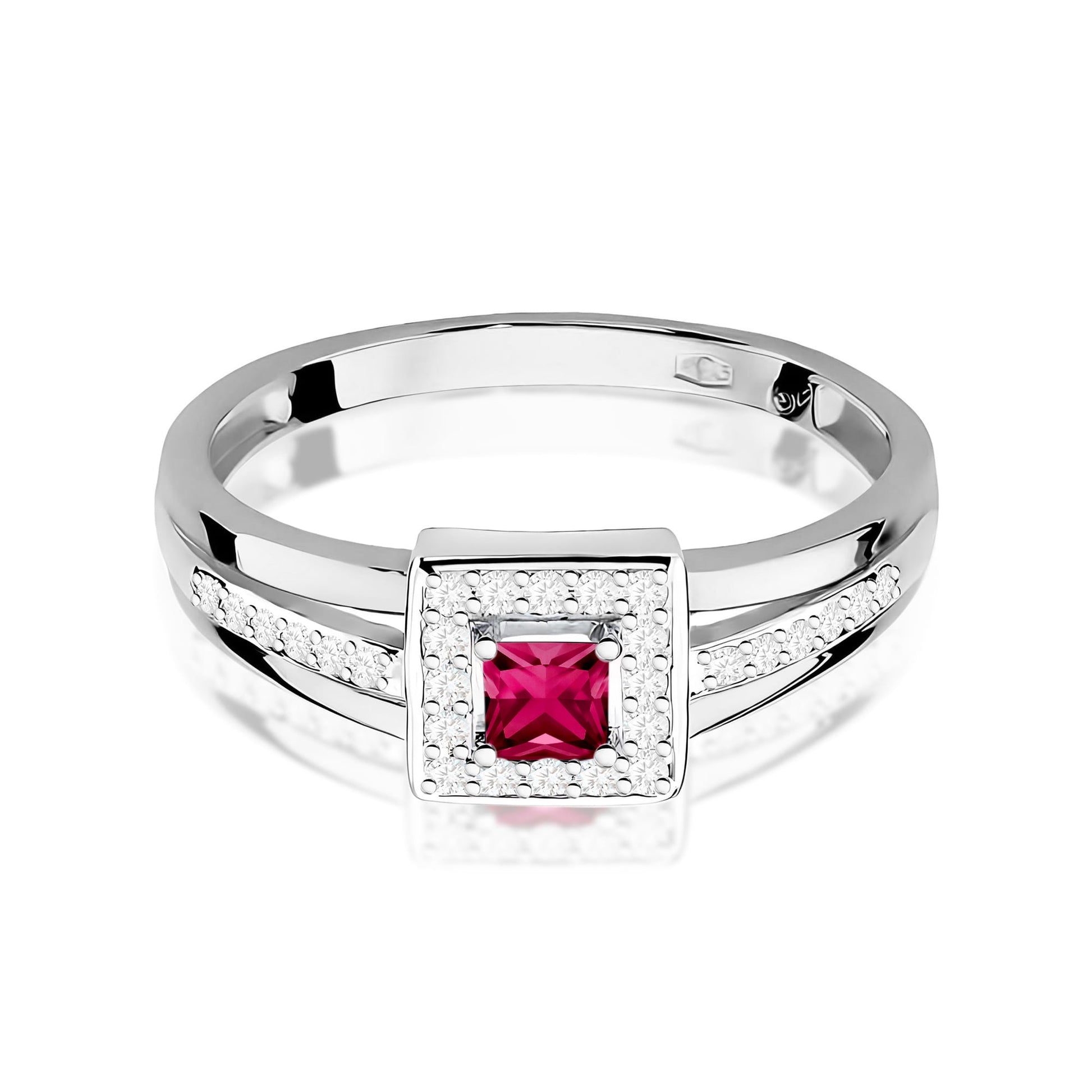 Inel Aur 9K cu Rubin 0.20 ct si Diamante Naturale 0.14 ct