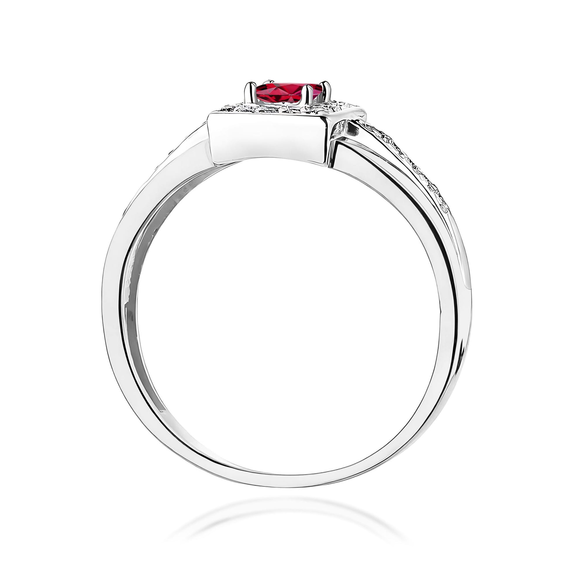 Inel Aur 9K cu Rubin 0.20 ct si Diamante Naturale 0.14 ct