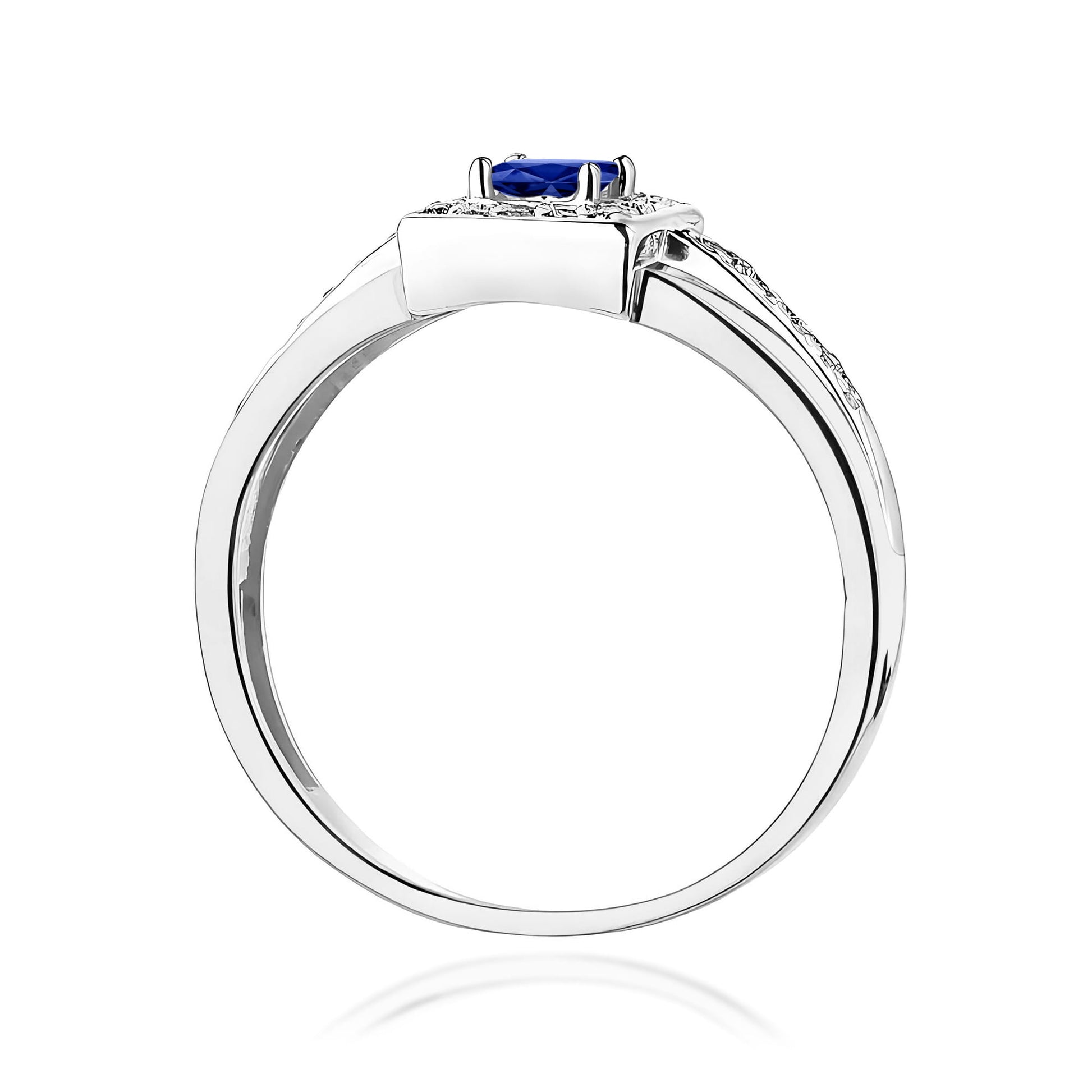 Inel Aur 9K cu Safir 0.20 ct si Diamante Naturale 0.14 ct
