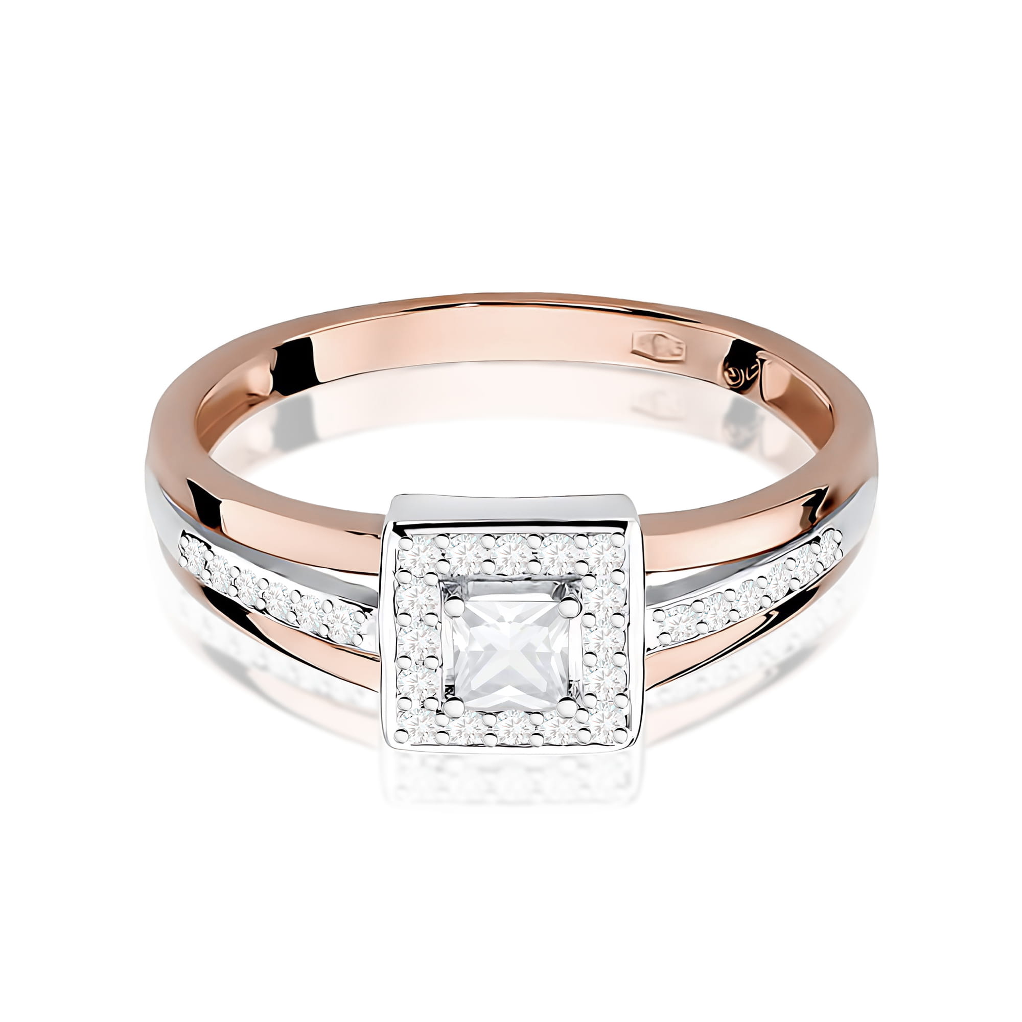 Inel Aur 14K Diamant Cultivat în Laborator 0,15ct