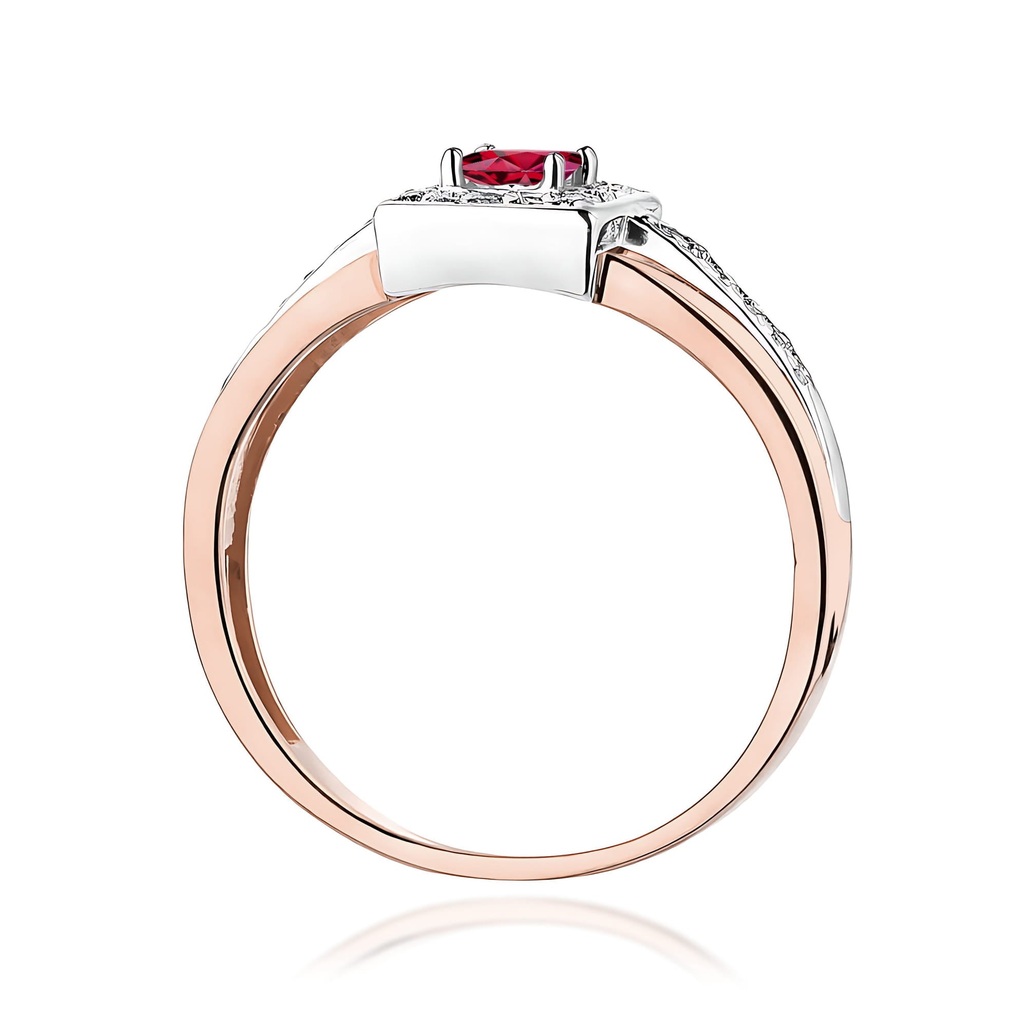 Inel Aur 9K cu Rubin 0.20 ct si Diamante Naturale 0.14 ct