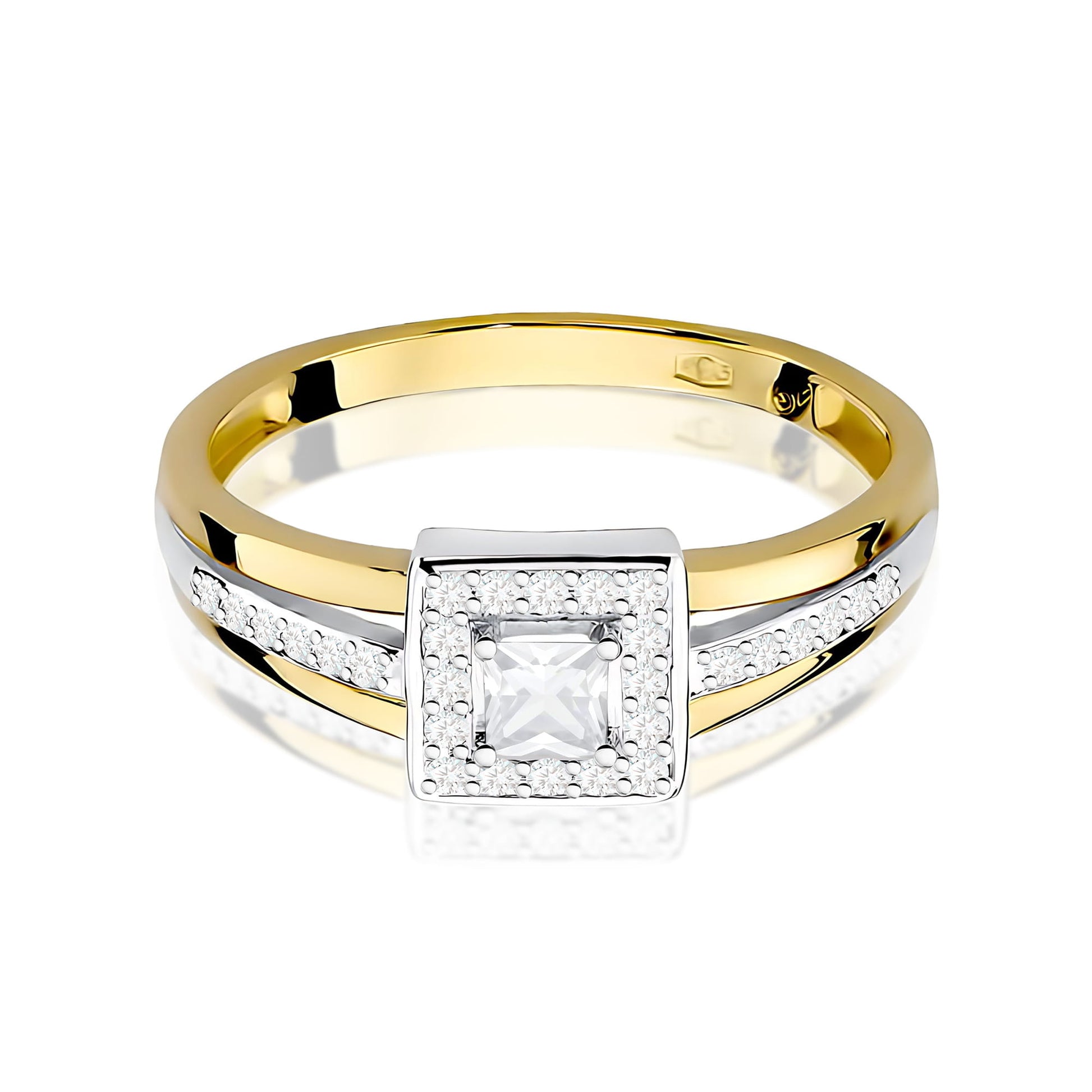 Inel Aur 14K Diamant Cultivat în Laborator 0,15ct
