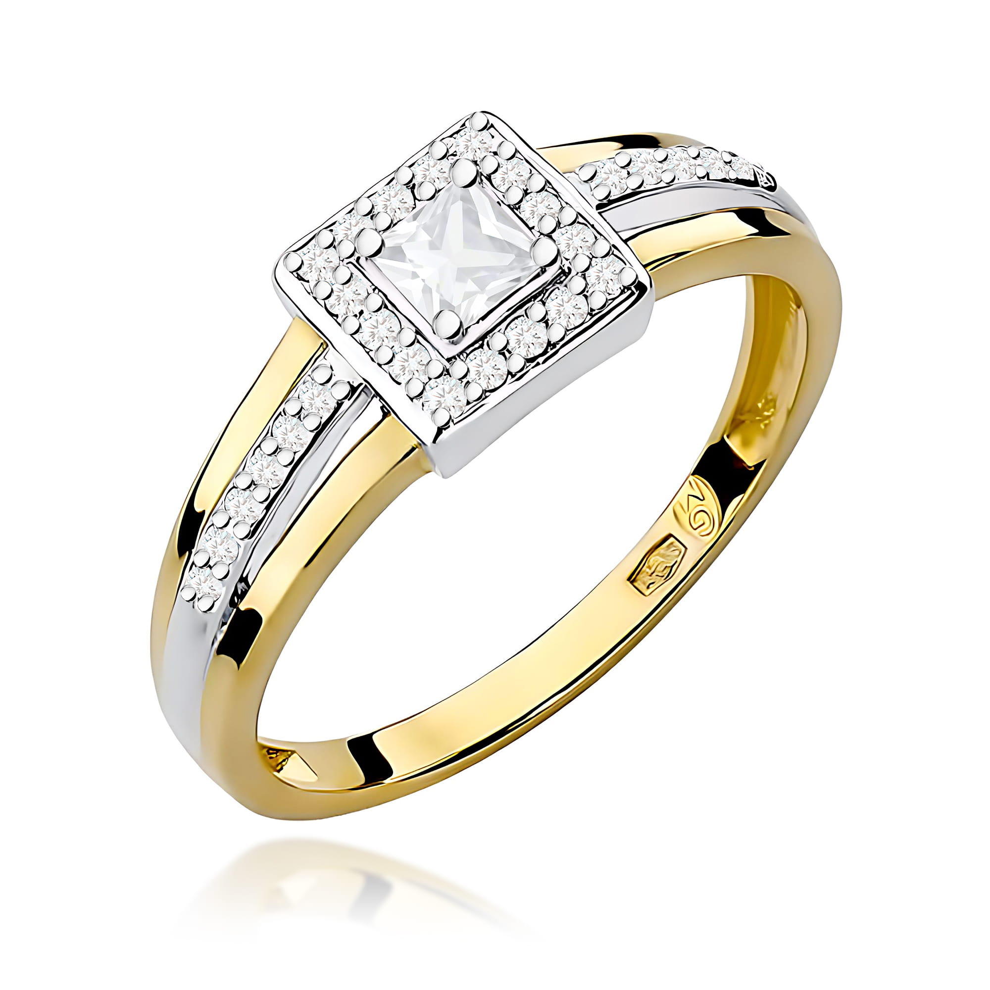 Inel Aur 9K cu Diamante de Laborator 0.29 ct