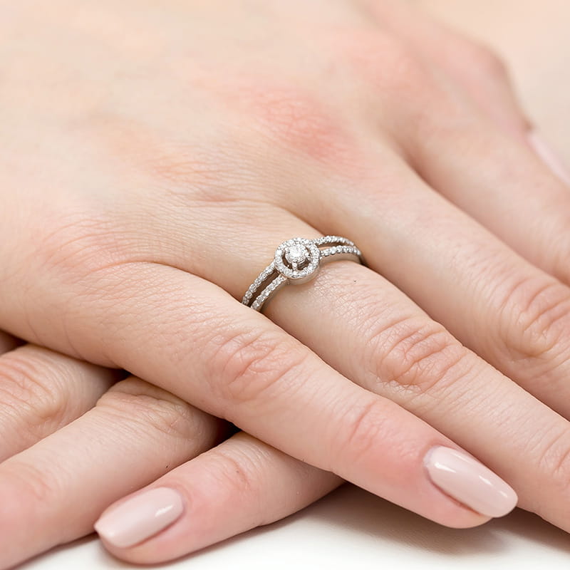 Inel Aur 9K cu Diamante Naturale 0.31 ct