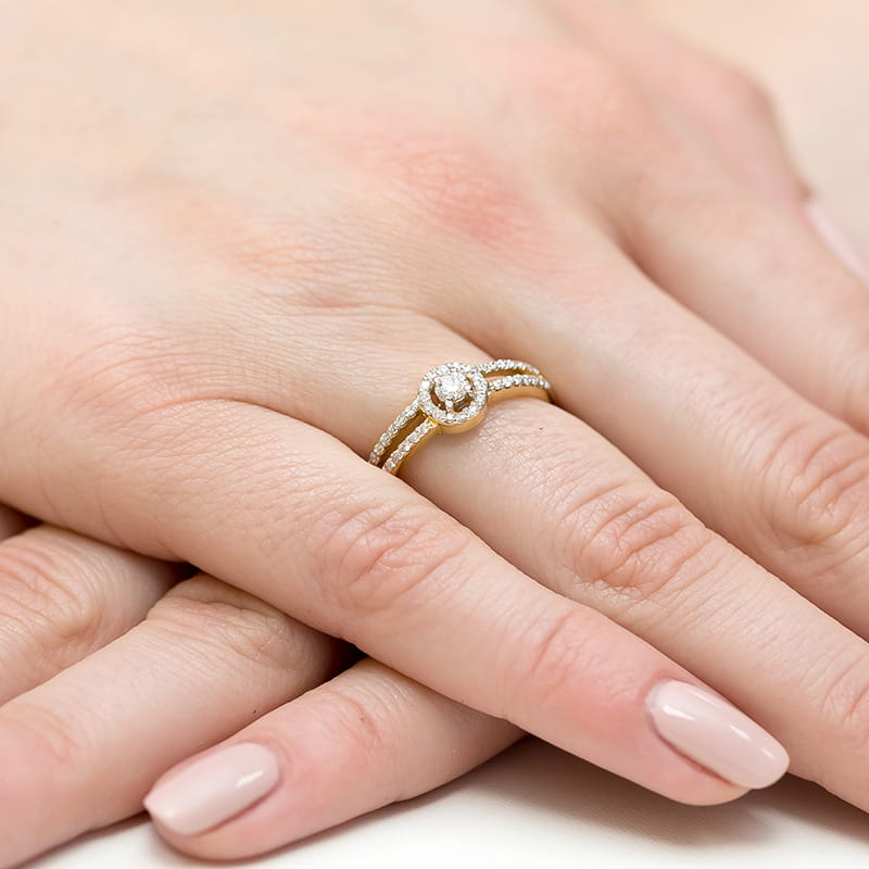 Inel Aur 9K cu Diamante Naturale 0.31 ct