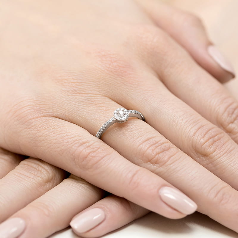 Inel Aur 9K cu Diamante Naturale 0.19 ct
