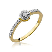 Inel Aur 9K cu Diamante Naturale 0.19 ct