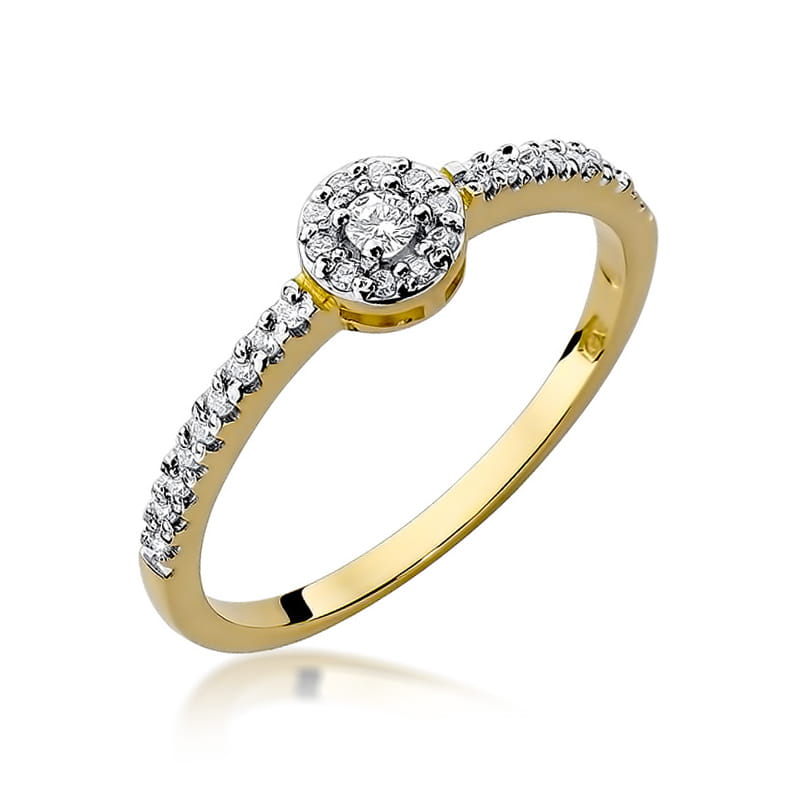 Inel Aur 9K cu Diamante Naturale 0.19 ct