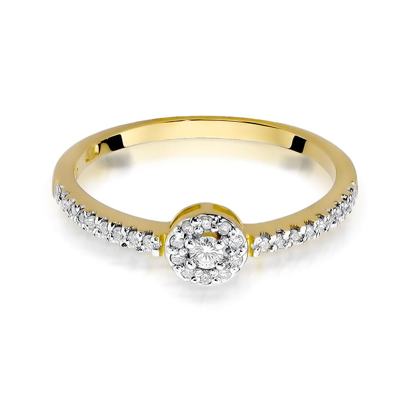Inel Aur 9K cu Diamante Naturale 0.19 ct