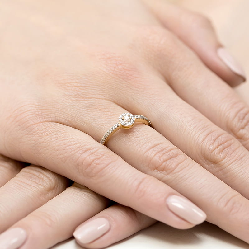 Inel Aur 9K cu Diamante Naturale 0.19 ct