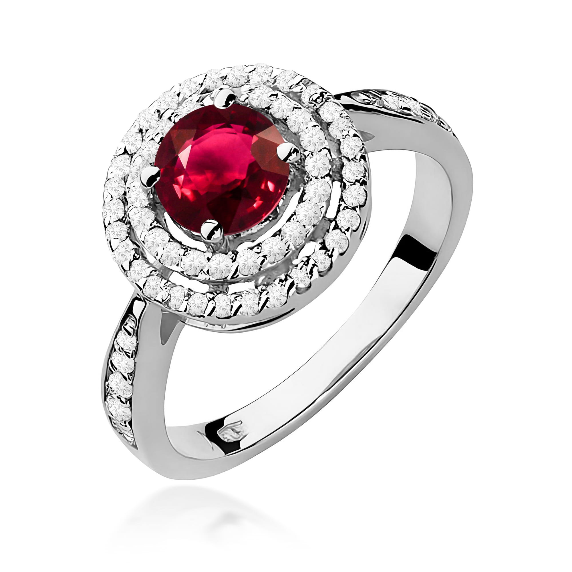 Inel Aur 9K cu Rubin 1.20 ct si Diamante Naturale 0.37 ct