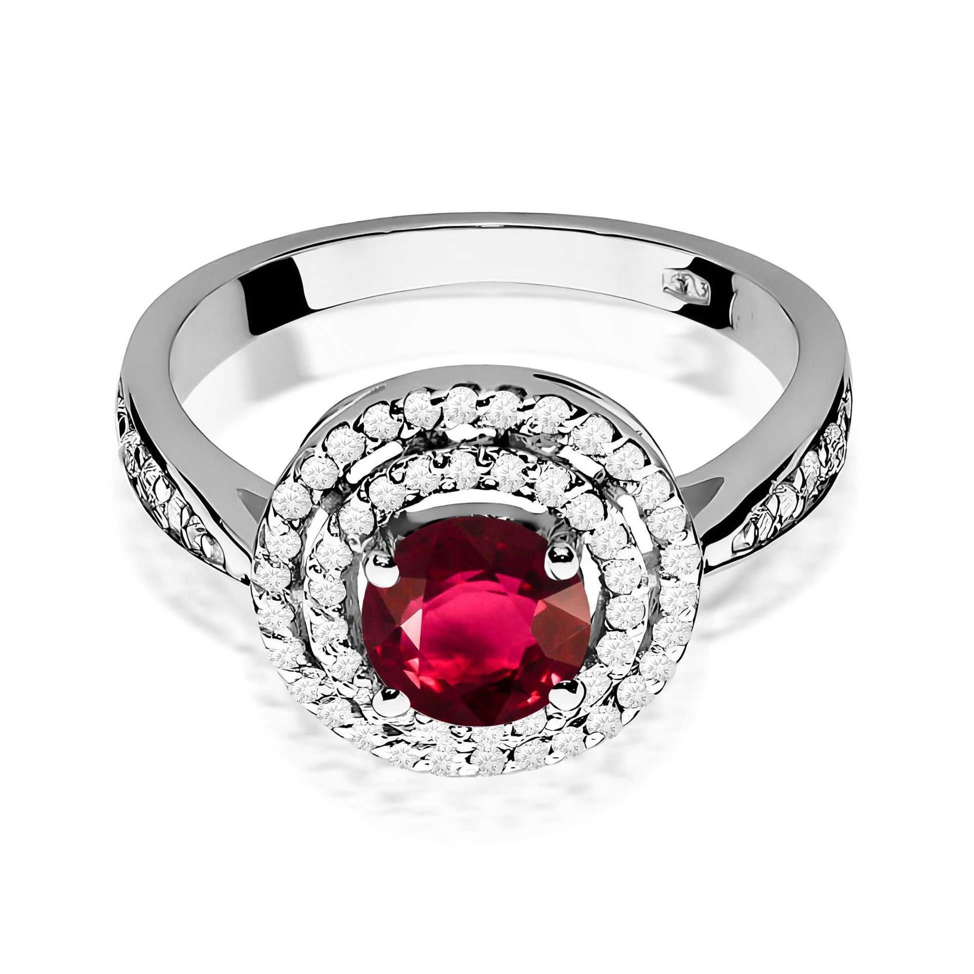 Inel Aur 9K cu Rubin 1.20 ct si Diamante Naturale 0.37 ct