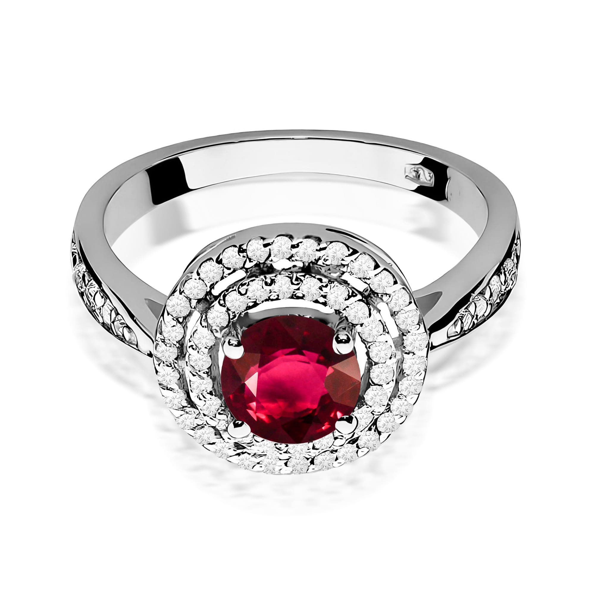 Inel Aur 9K cu Rubin 1.20 ct si Diamante Naturale 0.37 ct