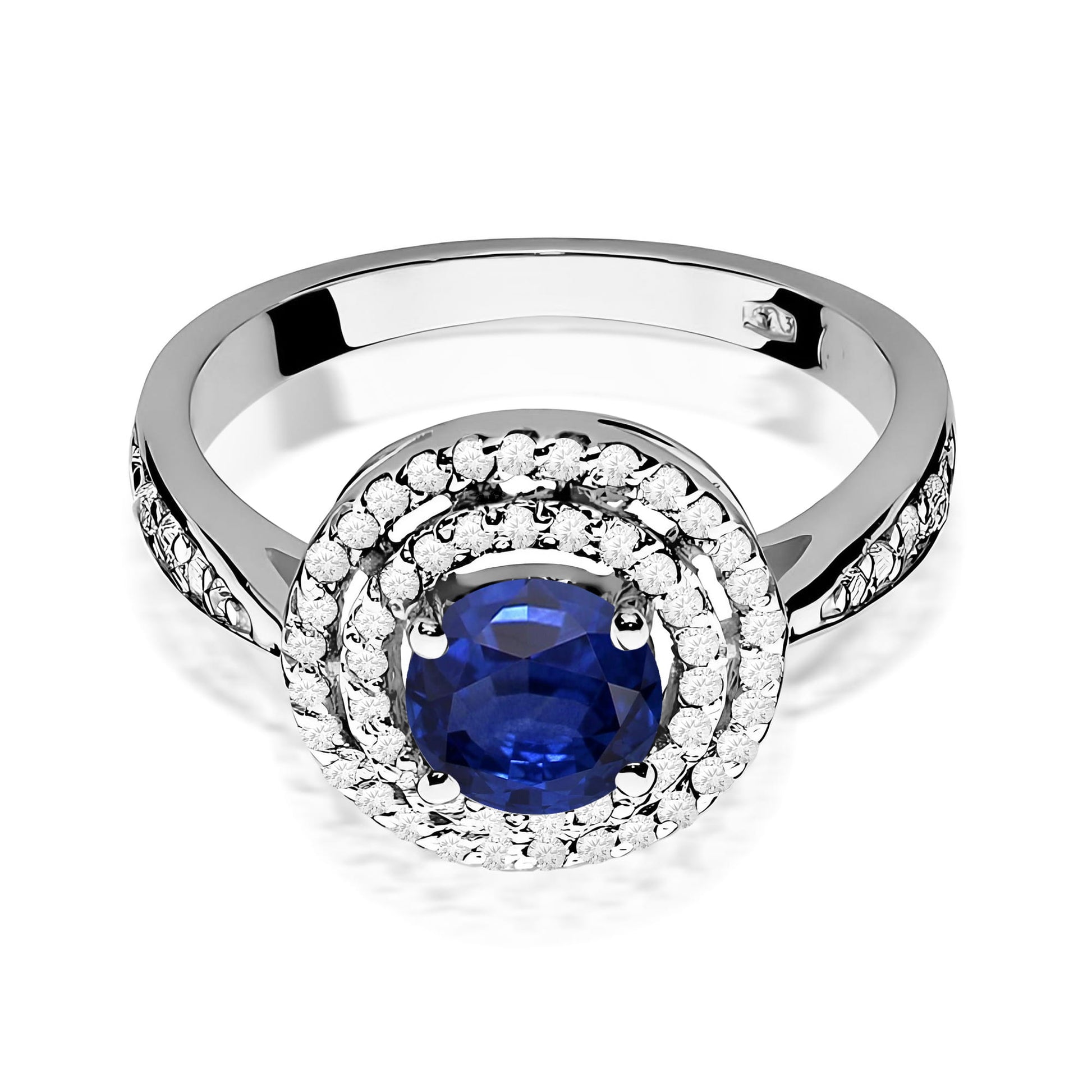 Inel Aur 9K cu Safir 1.00 ct si Diamante Naturale 0.37 ct